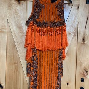 Cut out shoulders Tassel & Sequins dress